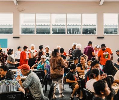 people in community kitchen